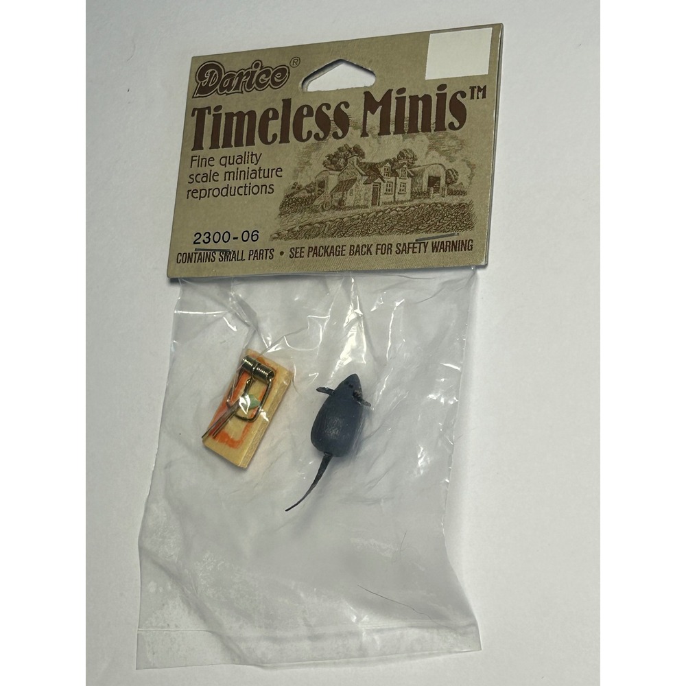 Darice Timeless Minis Miniature Mouse and Mousetrap Set 2300-06 3/4 Inch Scale